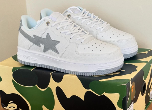 BP A Bathing Ape Bape Sta Low White Grey review Ronda L Conway 02