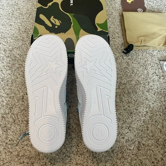 BP A Bathing Ape Bape Sta Low White Blue Camouflage review Cecilia Dempster 02