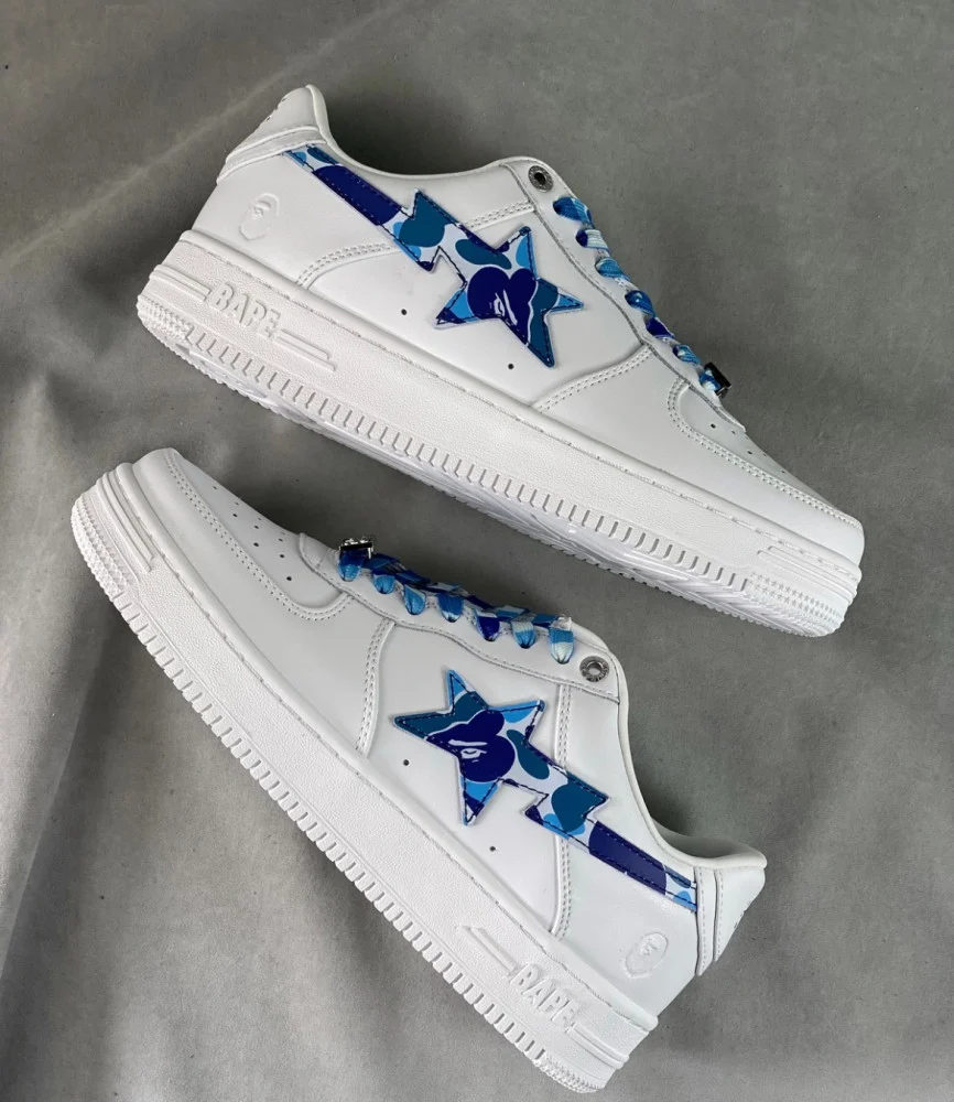 BP A Bathing Ape Bape Sta Low White Blue Camouflage review Charles Graham 01