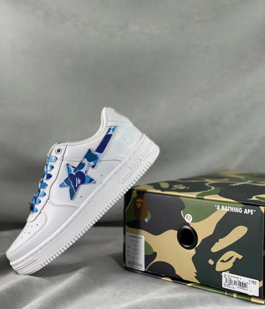 BP A Bathing Ape Bape Sta Low White Blue Camouflage review Charles Graham 02