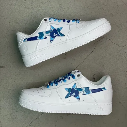 BP A Bathing Ape Bape Sta Low White Blue Camouflage review 