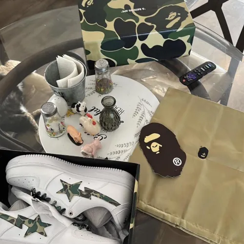 BP A Bathing Ape Bape Sta Low White Green Camouflage review 