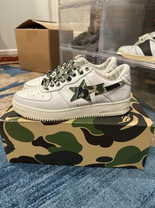 BP A Bathing Ape Bape Sta Low White Green Camouflage review 