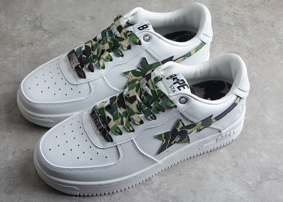BP A Bathing Ape Bape Sta Low White Green Camouflage review Justrekin2