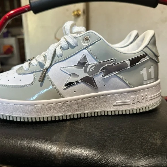 BP A Bathing Ape Bape Sta Low White Grey Mirror Surface review JUan Hernandez 02