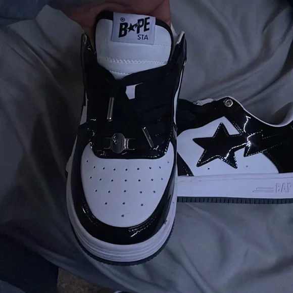 BP A Bathing Ape Bape Sta Low Black White review Amy 02