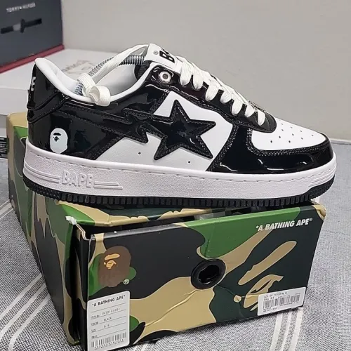 BP A Bathing Ape Bape Sta Low Black White review 