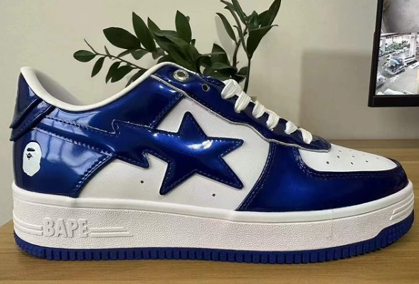 BP A Bathing Ape Bape Sta Low Blue and White Mirror Finish review Rey Ramirez
