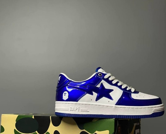 BP A Bathing Ape Bape Sta Low Blue and White Mirror Finish review John b.