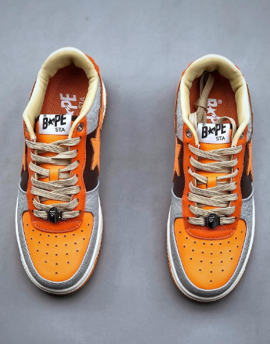 BP A Bathing Ape Bape Sta Low Grey orange Red review Tiffany 02