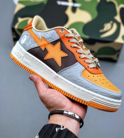 BP A Bathing Ape Bape Sta Low Grey orange Red review Tiffany 01