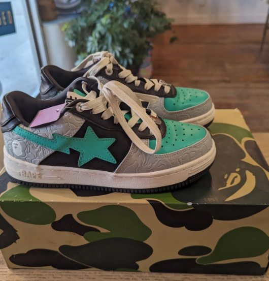 BP A Bathing Ape Bape Sta Low Grey Black Green review Anthony 02