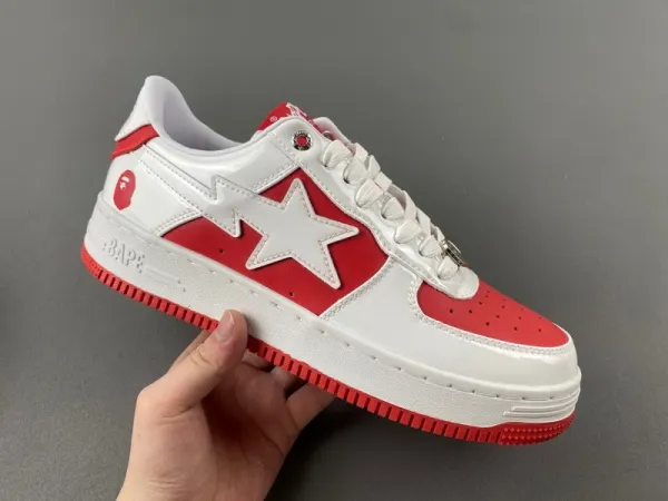 BP A Bathing Ape Bape Sta Low Red And White review April 01