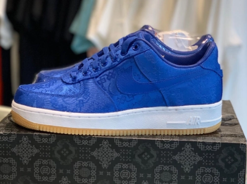 QF  CLOT x Nike Air Force 1 Low Premium Blue Silk review 