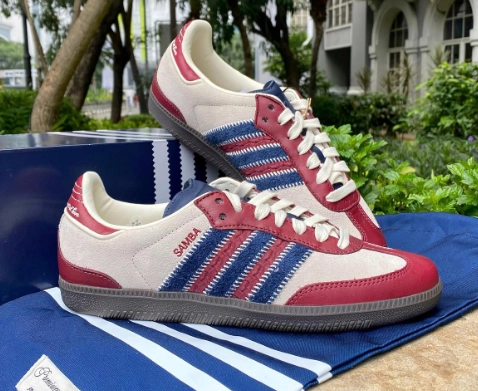 Adidas Originals Samba Vegan OG Beige Blue Red review 