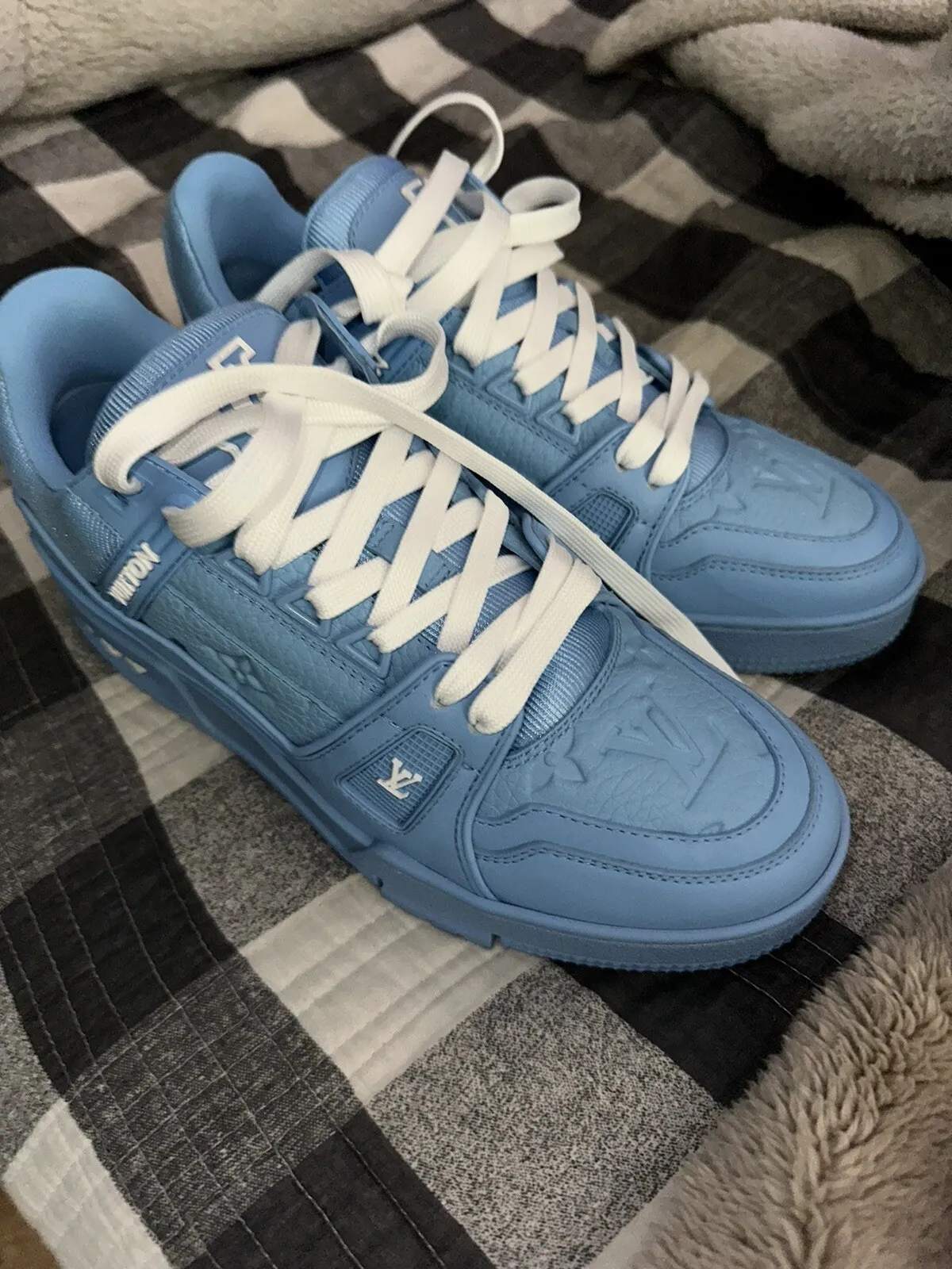 Louis Vuitton Trainer Blue review April Maldonado 02