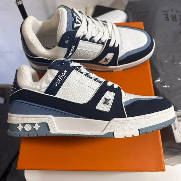 Louis Vuitton Trainer White Blue review Josylin McAloon 01