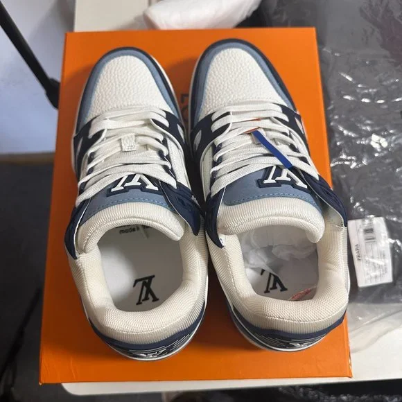Louis Vuitton Trainer White Blue review Josylin McAloon 02