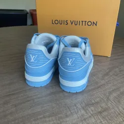 Louis Vuitton Trainer Light Blue review Janine Cataldo 01