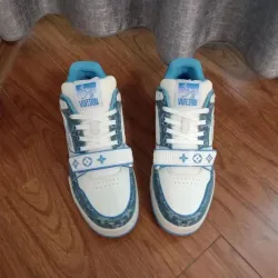 Louis Vuitton Trainer Denim Blue review AMY W 01