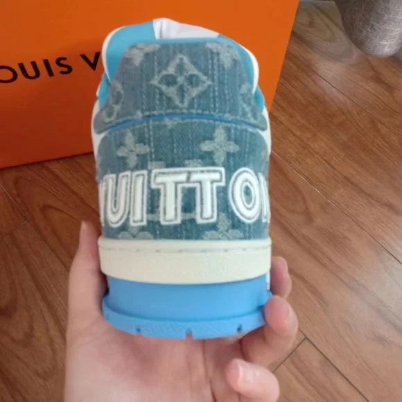 Louis Vuitton Trainer Denim Blue review AMY W 02