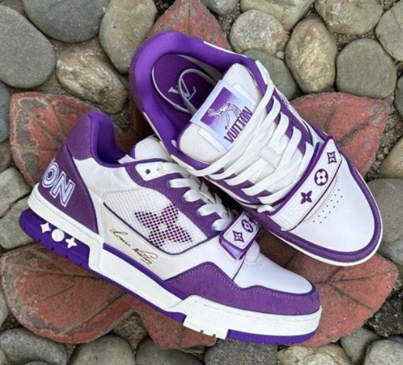 Louis Vuitton Trainer Denim  Purple review Flank