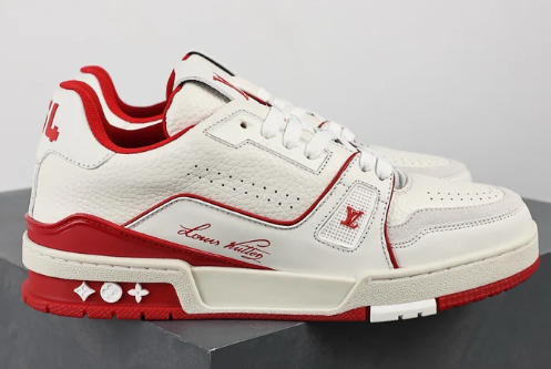 Louis Vuitton Trainer All Blue White Red Lychee Pattern review Alan 01