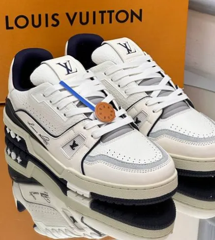Louis Vuitton Trainer All Blue Dark Dlue Lychee Pattern review 