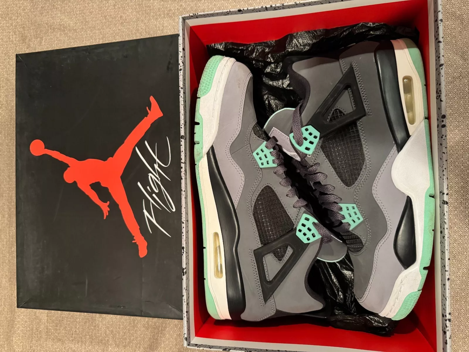 PB Bacth Air Jordan 4 Retro Green Glow review Nancy