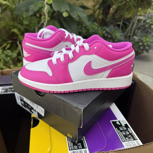 XH Air Jordan 1 Low GS 'Fire Pink' review 