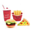 Dog Cat Sounding Toy Plush Burger,Fries,Shake Cup,Pizza Chewing Sound Toy