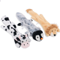 Dog Sounding Toy Animal Leather Case Cow Lion Penguin Sounding Plush Toy