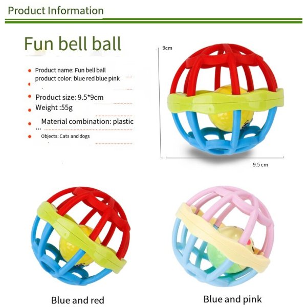 Cat Dog Ball Toy Cat Dog Chew Toys Cat Dog Sounding Toy Hollow Sounding Bite Abrasion Resistant Pet Bell Ball