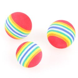 Cat Dog Ball Toy Cat Dog Chew Toys EVA Colorful Foaming Pet Cat Toy Rainbow Ball