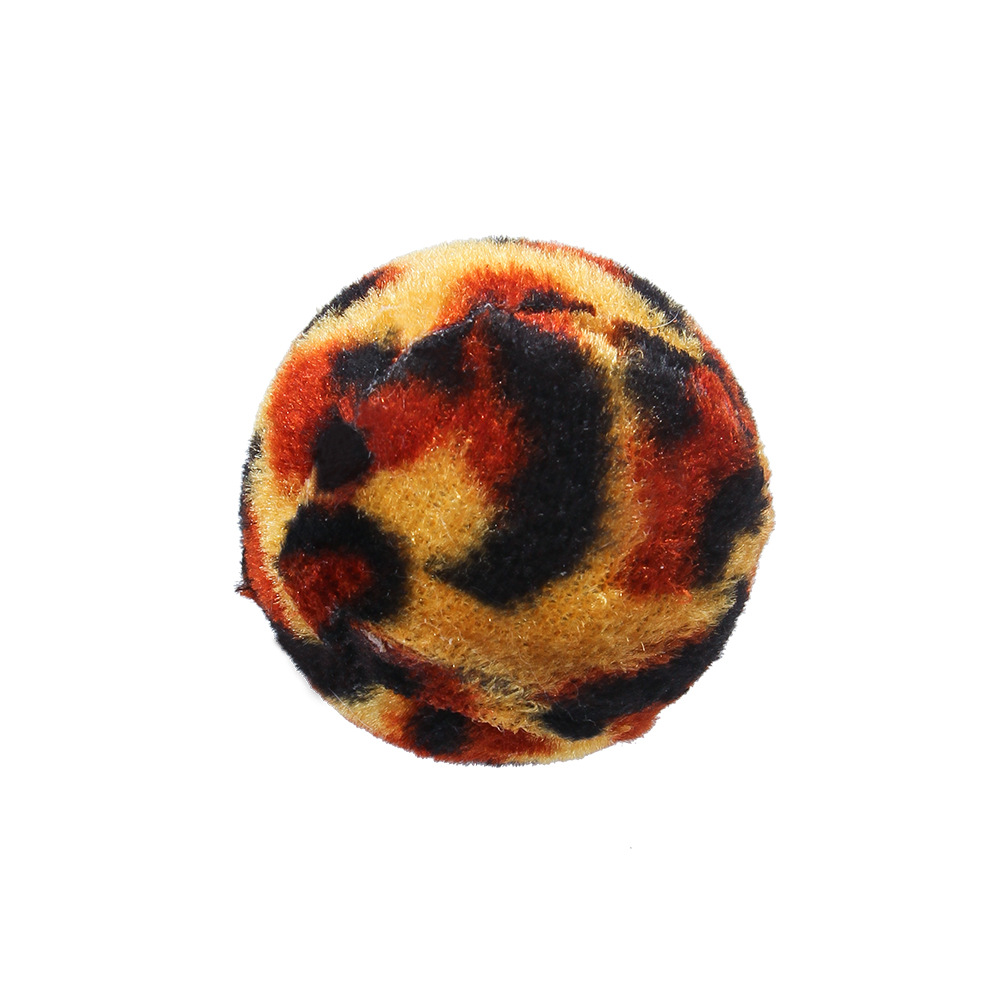 Cat Ball Toy Colorful Foaming Pet Cat Toy Rainbow Ball Leopard Print Cloth Ball (Set of Four)