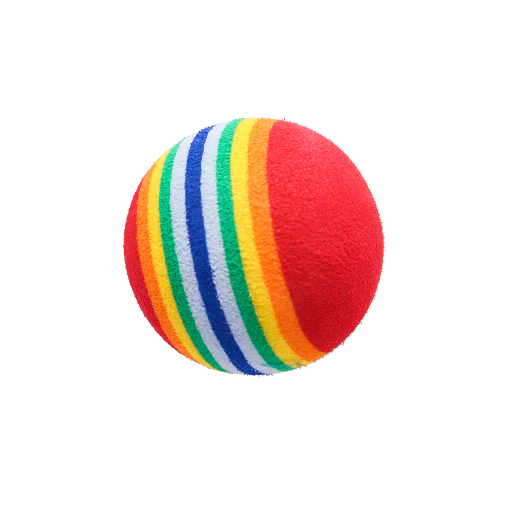 Cat Ball Toy Colorful Foaming Pet Cat Toy Rainbow Ball Leopard Print Cloth Ball (Set of Four)