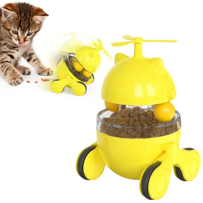 Cat Slow Food Toy Interactive Game Pet Food Tumbler Treat Dispenser Toy 01