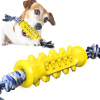 Dog Chew Toys Durable Rubber Molar Stick with Cotton Bite Rope Cleaning Dog Chew Toy
