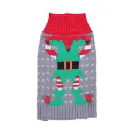 Dog Sweater Striped Christmas Snowflake Style Turtleneck Fall And Winter Clothes For Small Medium Dogs