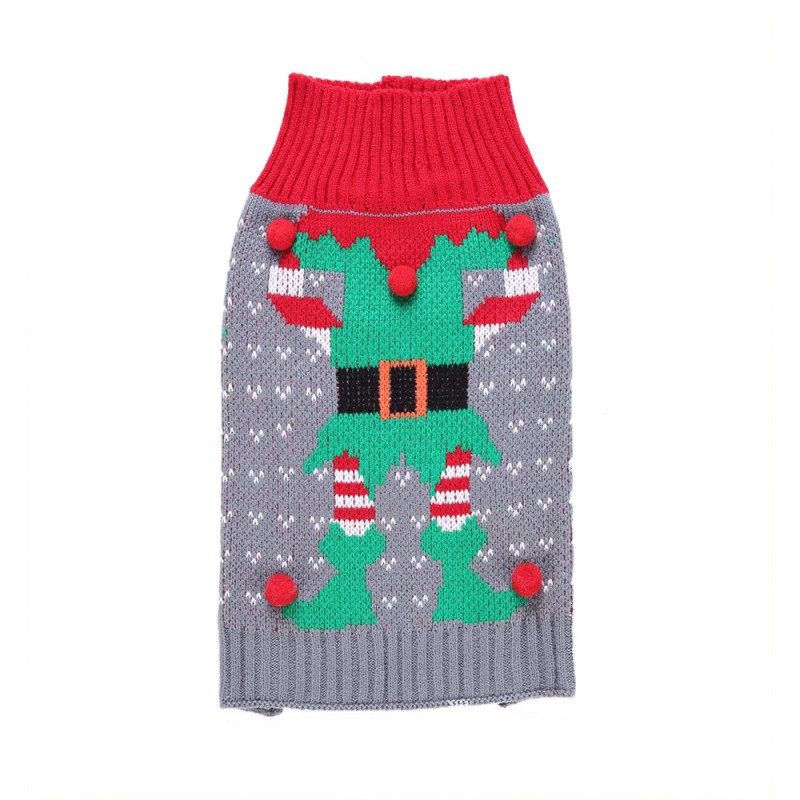 Dog Sweater Striped Christmas Snowflake Style Turtleneck Fall And Winter Clothes For Small Medium Dogs