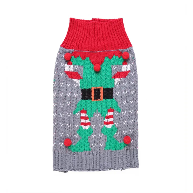 Dog Sweater Striped Christmas Snowflake Style Turtleneck Fall And Winter Clothes For Small Medium Dogs