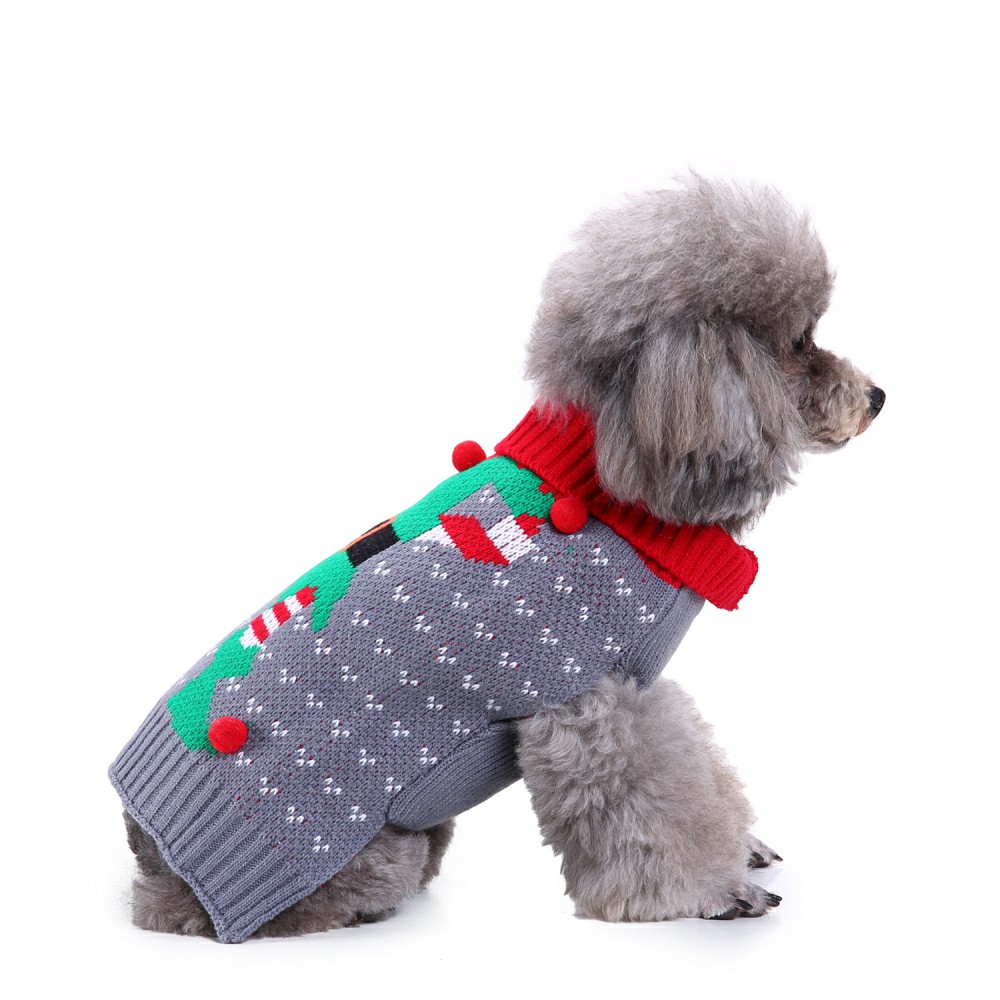 Dog Sweater Striped Christmas Snowflake Style Turtleneck Fall And Winter Clothes For Small Medium Dogs