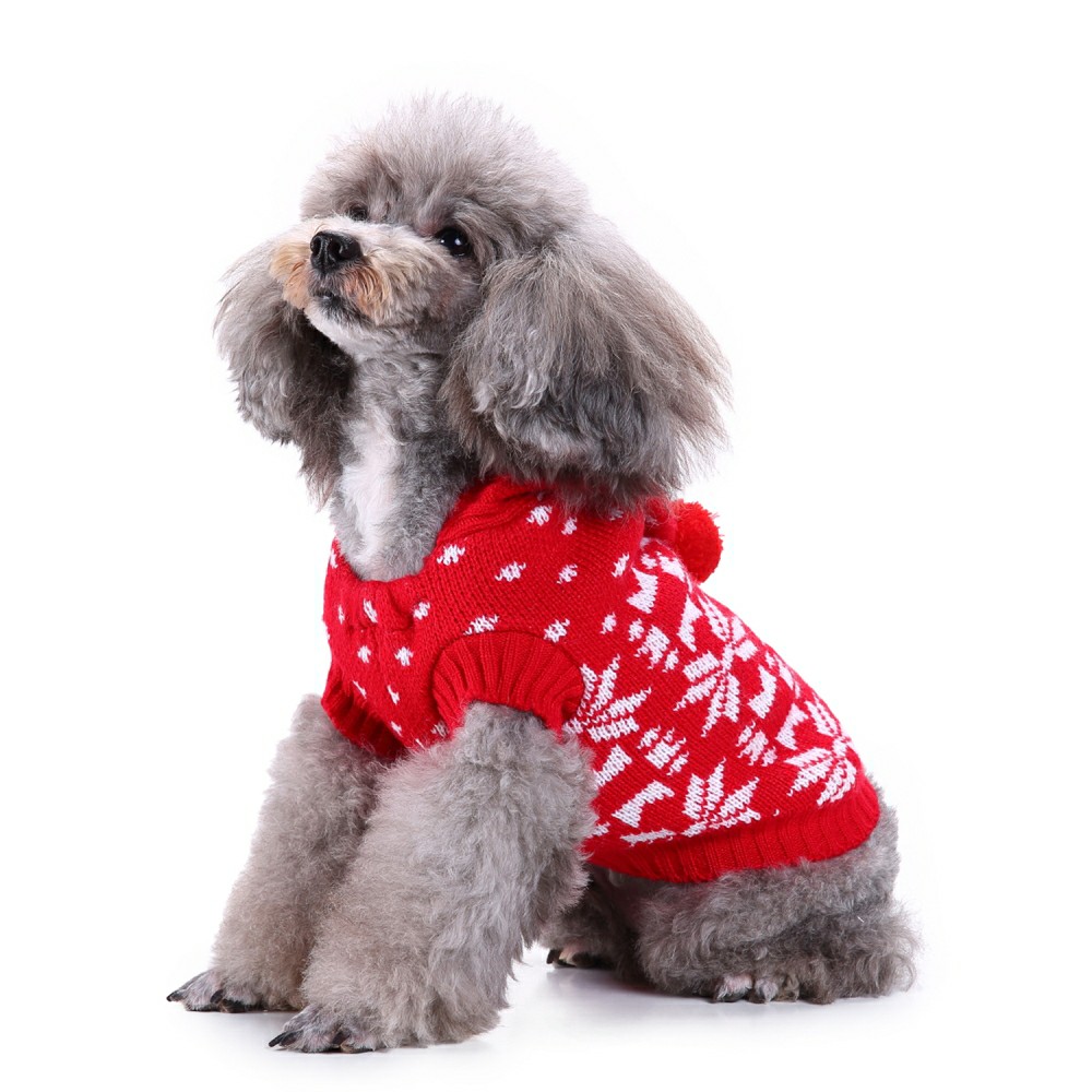 Dog Sweater Striped Christmas Snowflake Style Turtleneck Fall And Winter Clothes For Small Medium Dogs