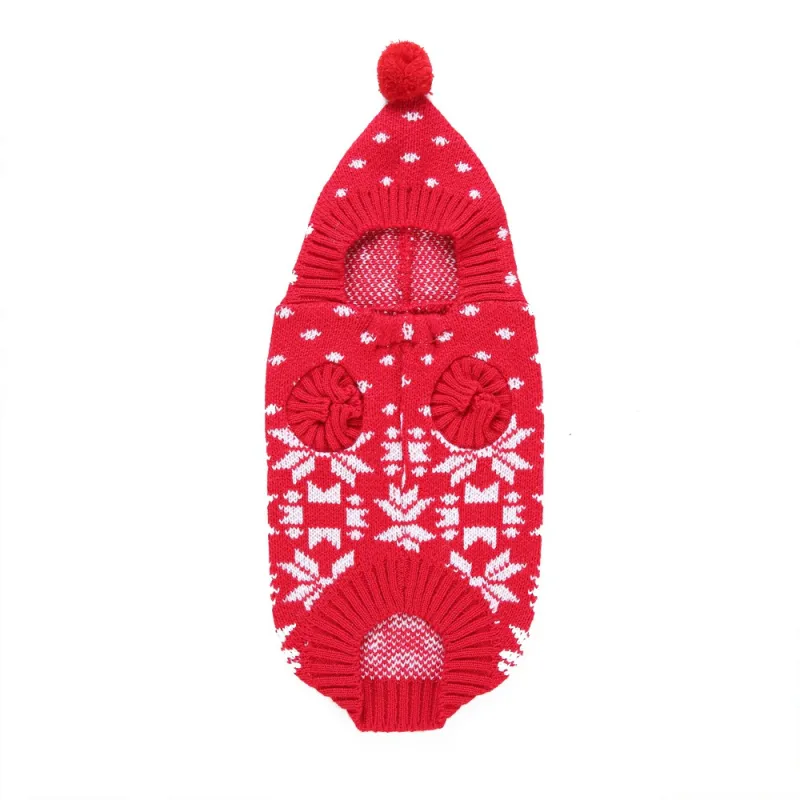 Dog Sweater Striped Christmas Snowflake Style Turtleneck Fall And Winter Clothes For Small Medium Dogs