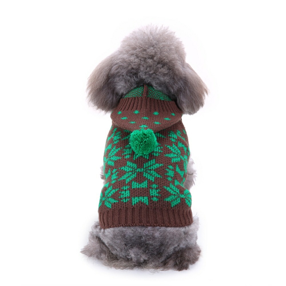 Dog Sweater Striped Christmas Snowflake Style Turtleneck Fall And Winter Clothes For Small Medium Dogs