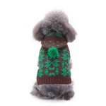 Dog Sweater Striped Christmas Snowflake Style Turtleneck Fall And Winter Clothes For Small Medium Dogs