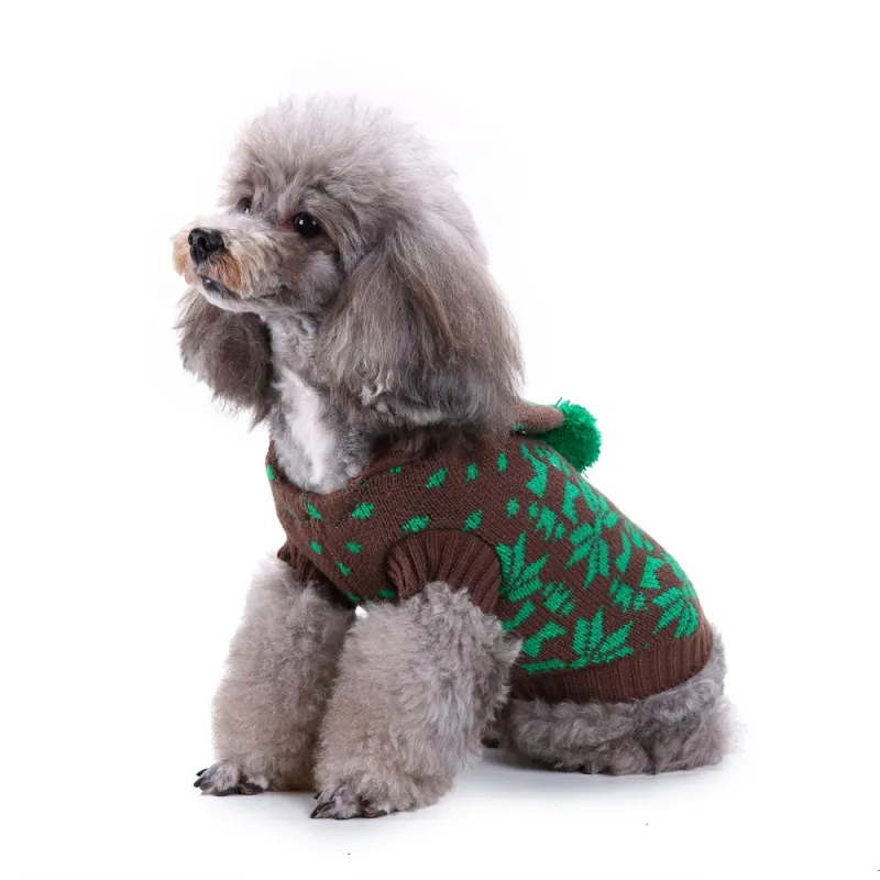 Dog Sweater Striped Christmas Snowflake Style Turtleneck Fall And Winter Clothes For Small Medium Dogs