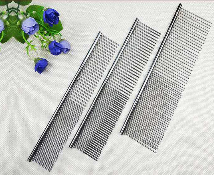 Cat Dog Double Tooth Long Row Steel Comb