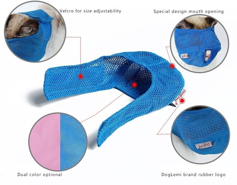 DOGLEMI Cat Muzzle Breathable Mesh Muzzle Adjustable Cat Mask That Prevents Eating Biting And Barking