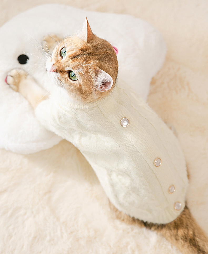 Cat Faux Mink Knit Sweater Warm Clothes Comfortable Cat Knitted Autumn And Winter Clothing